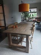 Prachtige oudhouten eiken eettafel, bijna nieuw, Huis en Inrichting, Ophalen, 200 cm of meer, 50 tot 100 cm, Zo goed als nieuw