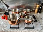 Koperen pannenset Tournus France, Huis en Inrichting, Keuken | Potten en Pannen, Ophalen, Zo goed als nieuw, Overige materialen