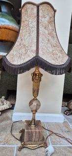 Antieke Tafellamp Marmer & Messing, Ophalen of Verzenden