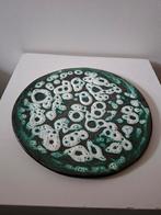 Vintage aardenwerk bord met lava glazuur, Ophalen of Verzenden