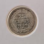 Nederland 25 cent 1944 ep Wilhelmina zilver, Postzegels en Munten, Munten | Nederland, Zilver, 25 cent, Ophalen of Verzenden, Koningin Wilhelmina