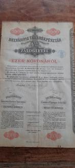 Oude Hongaarse obligatie - 1000 Kronen, Ophalen of Verzenden, Zo goed als nieuw