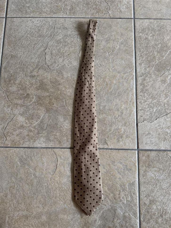 Mark and spencer Stropdas silk - bruin, Kleding | Heren, Stropdassen, Zo goed als nieuw, Bruin, Ophalen of Verzenden