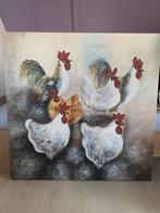 Schilderij kippen, Antiek en Kunst, Kunst | Schilderijen | Klassiek, Ophalen