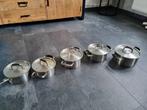 pannenset van Herman de blijker, Huis en Inrichting, Ophalen, Zo goed als nieuw, Rvs, Pannenset