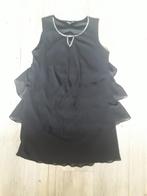 Zwarte jurk met roesjes, Ophalen of Verzenden, Zo goed als nieuw, MS Mode, Jurk
