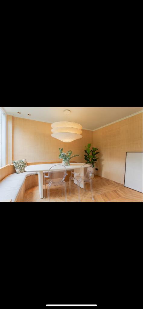 Beton Ciré Eettafel - Beige - Ovaal - 200x100 cm, Huis en Inrichting, Tafels | Eettafels, Zo goed als nieuw, 100 tot 150 cm, 200 cm of meer