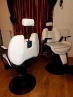 2 Kappersstoelen barbierstoelen, Huis en Inrichting, Stoelen, Ophalen, Gebruikt, Twee, Wit