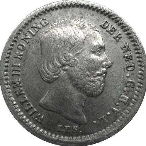 Nederland 5 cent 1850 (hoge 0, zilver), Postzegels en Munten, Munten | Nederland, Losse munt, 5 cent, Koning Willem III, Zilver