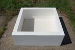 Witte Polyester bloembak plantenbak 100x100x40, Kunststof, 100 cm of meer, Vierkant, Nieuw
