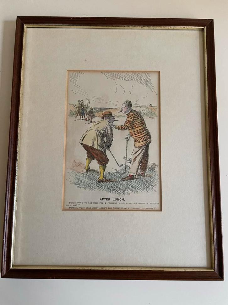 Frank Reynolds - AFTER LUNCH - Golfers Illustratie, Antiek en Kunst, Kunst | Etsen en Gravures, Ophalen of Verzenden