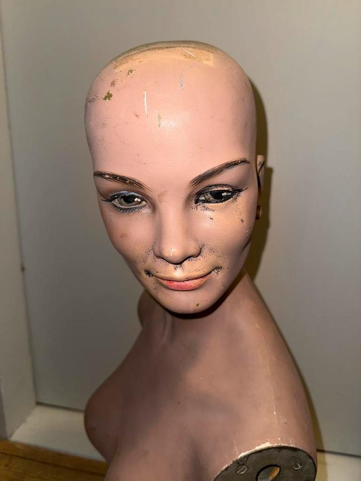 Vintage Etalage Paspop Buste Jaren '70/'80, Antiek en Kunst, Antiek | Overige Antiek, Ophalen