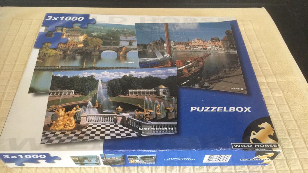 Puzzel 3 x 1000 stukjes, Ophalen of Verzenden, 500 t/m 1500 stukjes, Gebruikt, Legpuzzel