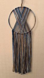 Macrame dromenvanger, blauw/beige, 20 cm diameter, Ophalen of Verzenden, Nieuw