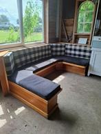 Houten hoekbank oostenrijkse stijl, Huis en Inrichting, Banken | Complete zithoeken, Ophalen, Gebruikt, Hout