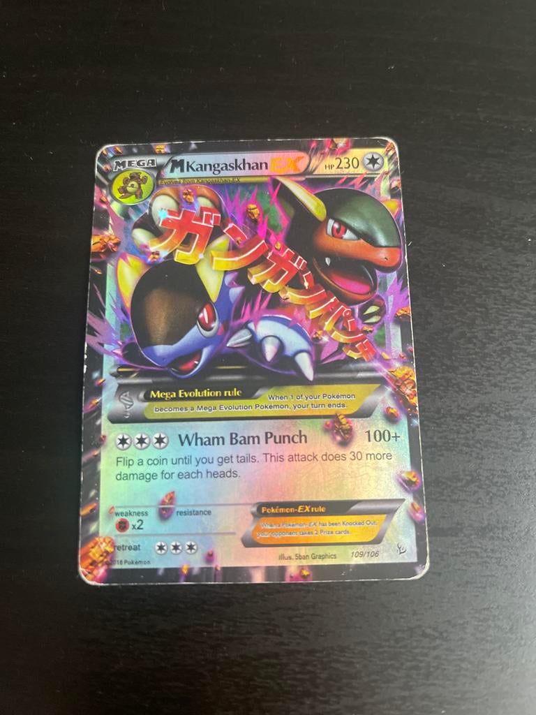 M Kangaskhan EX - Zeldzame Pokémonkaart!, Ophalen of Verzenden, Gebruikt, Losse kaart
