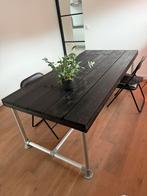 eettafel (steigerbuis en steugerhout), 200 cm of meer, Zo goed als nieuw, Rechthoekig, 50 tot 100 cm