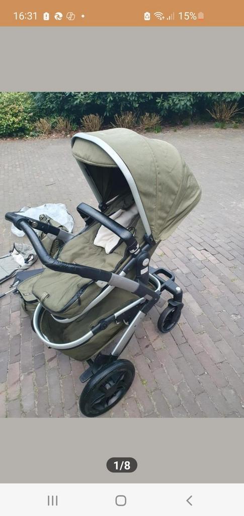 Joolz combi kinderwagen (legergroen), met extra’s, Kinderen en Baby's, Kinderwagens en Combinaties, Zo goed als nieuw, Overige merken