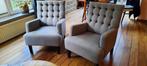 2 grijze stoffen feauteuils, Huis en Inrichting, Fauteuils, Ophalen, Gebruikt, 75 tot 100 cm, 50 tot 75 cm