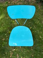 Oude, leuke eetkamerstoeltjes., Huis en Inrichting, Stoelen, Ophalen of Verzenden, Gebruikt, Blauw, Twee