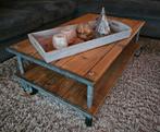 Industriële Salontafel met Wielen, Huis en Inrichting, Tafels | Salontafels, Ophalen, Gebruikt, 50 tot 100 cm, 50 tot 100 cm