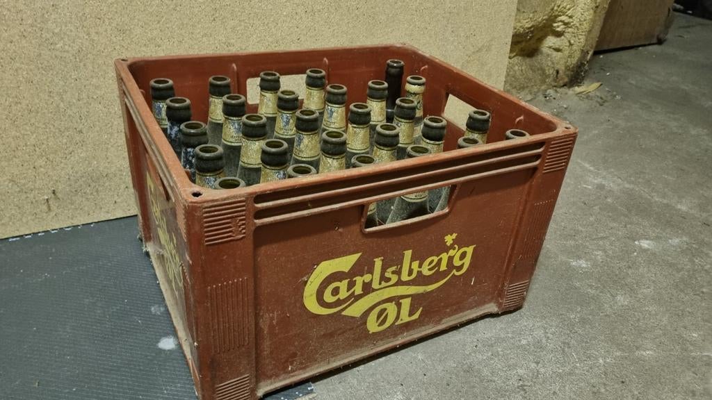 Oude Carlsberg bierkrat voor 30 flesjes - Vintage!, Verzamelen, Biermerken, Ophalen of Verzenden, Gebruikt, Overige typen, Overige merken