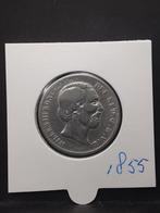 1 gulden 1855 koning Willem III, 1 gulden, Koning Willem III, Zilver, Ophalen of Verzenden