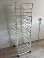 Wit metalen opbergrek met uitschuifbare draadmanden, Ophalen, Gebruikt, 5 laden of meer, Minder dan 100 cm