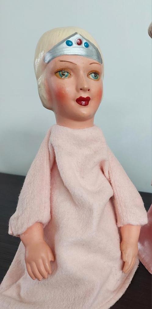 Beeusaert oude poppenkastpop composiet 1950 handpop pop, Antiek en Kunst, Antiek | Speelgoed, Ophalen