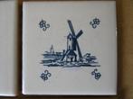 Delfts blauwe tegel miniatuur tegels ruiter molen huis schip, Ophalen of Verzenden