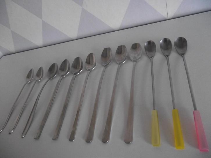 11 divers dessert koffie lepel ijslepel RVS 19-20,5 cm p st, Antiek en Kunst, Antiek | Bestek, Ophalen of Verzenden
