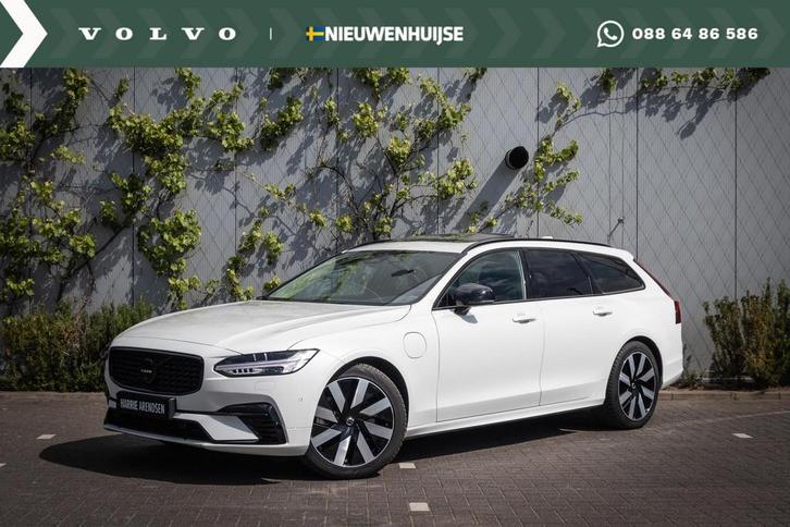 Volvo V90 T6 Plug-in hybrid AWD Ultra Dark | Trekhaak | Adap, Auto's, Volvo, Bedrijf, Te koop, V90, 360° camera, 4x4, ABS, Achteruitrijcamera