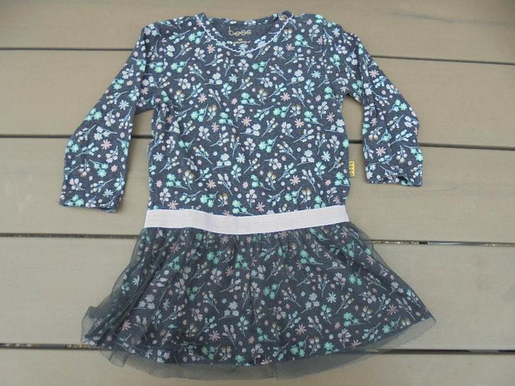 K229 Zwart/bont jurkje BESS maat 68, Kinderen en Baby's, Babykleding | Maat 68, Zo goed als nieuw, Meisje, Jurkje of Rokje, Ophalen of Verzenden