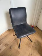 Eetkamerstoel zwart (kunst)leer, Huis en Inrichting, Stoelen, Ophalen, Gebruikt, Zwart, Metaal