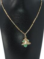 Bel hanger edelsteen 14 karaats gouden ketting hanger fraai, Ophalen of Verzenden, Zo goed als nieuw, Met edelsteen, Info@voordeelsieraden.nl