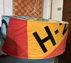 Stoere grote hanglamp / lampenkap van zeildoek, Huis en Inrichting, Ophalen, Gebruikt, Overige kleuren, 25 tot 50 cm