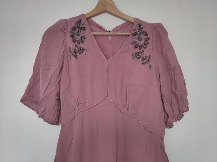 Roze Feestjurk Noah Noah Maat S, Kleding | Dames, Jurken, Zo goed als nieuw, Maat 36 (S), Roze, Knielengte, Ophalen of Verzenden