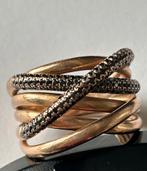 Designer ring, kostte 2295, rosegoud met zwarte diamanten ., Sieraden, Tassen en Uiterlijk, Armbanden, Overige materialen, Met edelsteen