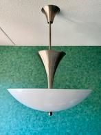 XL Vintage Gispen 2 lengtes Hanglamp / Plafonnière GI-7005, Ophalen of Verzenden, Gebruikt, Glas, Art Deco Gispen