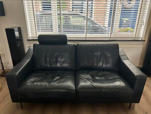 Leolux Antonia Bank 2,5-zits donker blauw Leer, Huis en Inrichting, Banken | Bankstellen, Gebruikt, 200 tot 250 cm, 75 tot 100 cm