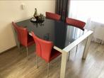 Moderne eettafel met stoelen, Huis en Inrichting, Tafels | Eettafels, 50 tot 100 cm, Glas, 150 tot 200 cm, Modern