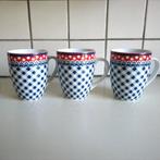 3 gusta mokken  ruiten, Huis en Inrichting, Keuken | Servies, Ophalen of Verzenden, Zo goed als nieuw, Overige stijlen, Kop(pen) en/of Schotel(s)