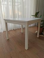 Witte uitschuifbare tafel, Huis en Inrichting, Tafels | Eettafels, Ophalen, Gebruikt, Rechthoekig, 50 tot 100 cm