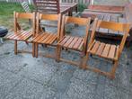 4 vintage mid century houten klapstoeltjes, Ophalen, Zo goed als nieuw, Hout