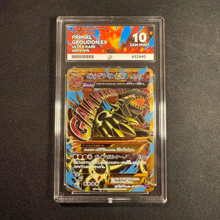 Pokémon Primal Groudon 094/081 ACE 10 XY7, Hobby en Vrije tijd, Verzamelkaartspellen | Pokémon, Zo goed als nieuw, Ophalen of Verzenden