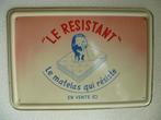 BLIKKEN RECLAME BORDJE"LE RESTISTANT MATELAS"UIT 1955, Ophalen of Verzenden, Zo goed als nieuw, Reclamebord