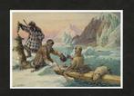 Ansichtkaart Schoolplaat Alaska Eskimo's Jacht, Jetses., Ophalen of Verzenden, 1980 tot heden, Ongelopen, Politiek en Historie