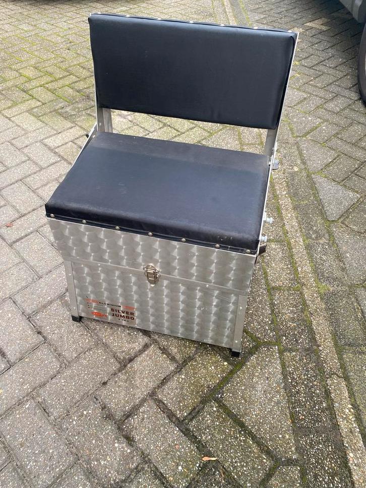 Viskist met zitje - Silver Jumbo, Watersport en Boten, Hengelsport | Algemeen, Gebruikt, Koffer of Tas, Ophalen