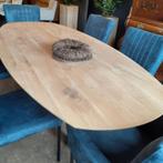 Massief eiken tafel deens ovaal verjongd 240x110.NIEUW., Ophalen, 100 tot 150 cm, Vijf personen of meer, Eikenhout