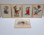 5 x vintage Disney schilderijen  jaren 60, Verzamelen, Disney, Overige typen, Gebruikt, Ophalen of Verzenden
